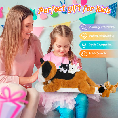 Houwsbaby Mommy Cat Stuffed Animal with 4 Baby Cats Christmas Valentines Birthday Gifts 5 Pieces Stuffed Animal Cat Set Birthday for Girls and Boys 20” 🍁 All In One Marketplace Canada