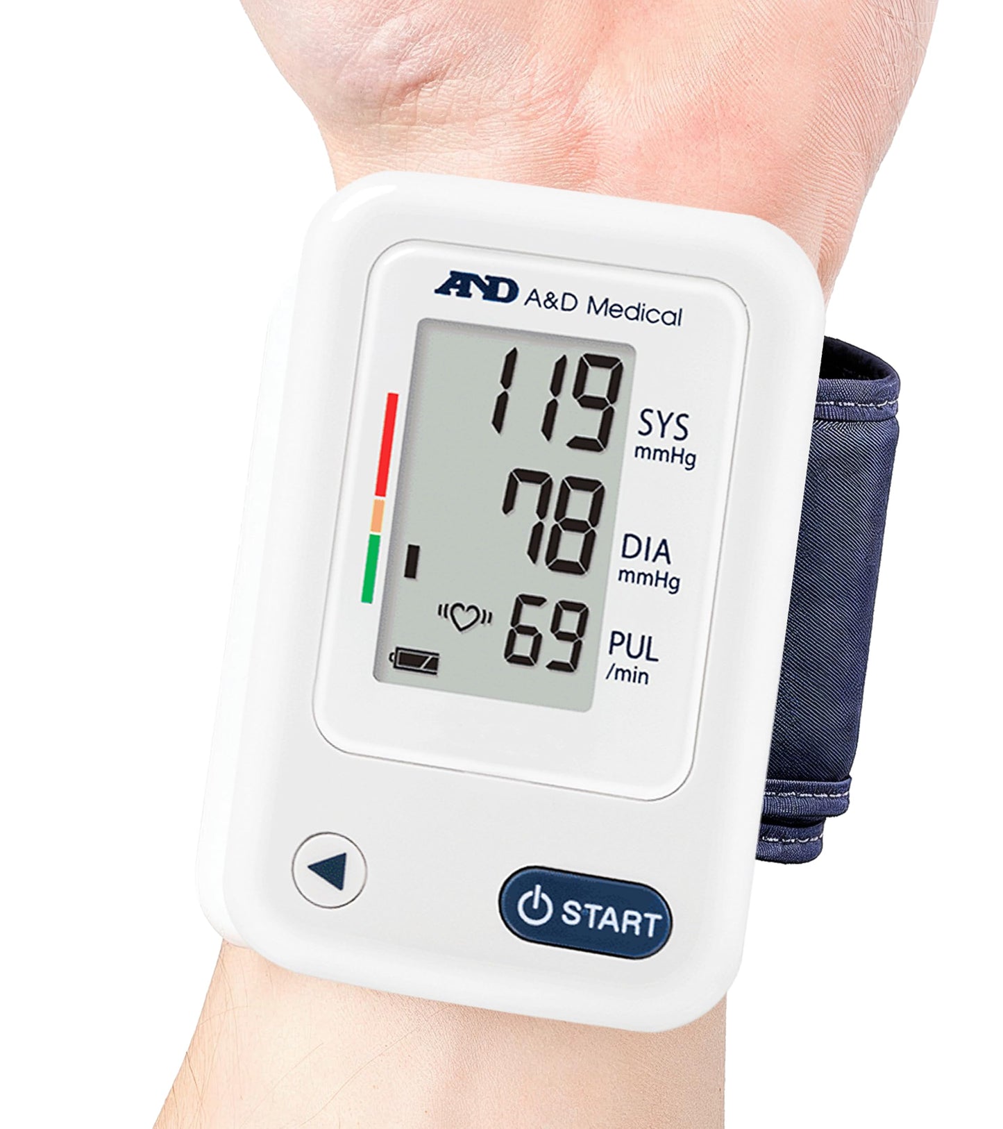 A&D Medical Wrist Blood Pressure Monitor for Home Use - UB-525CN, BP Adjustable Cuff (5.3-8.5"/13.5-21.5 cm) One Button Operation, 60 Reading Memory, FSA/HSA Eligible, 2 AAA Batteries - Available at All In One Marketplace Canada