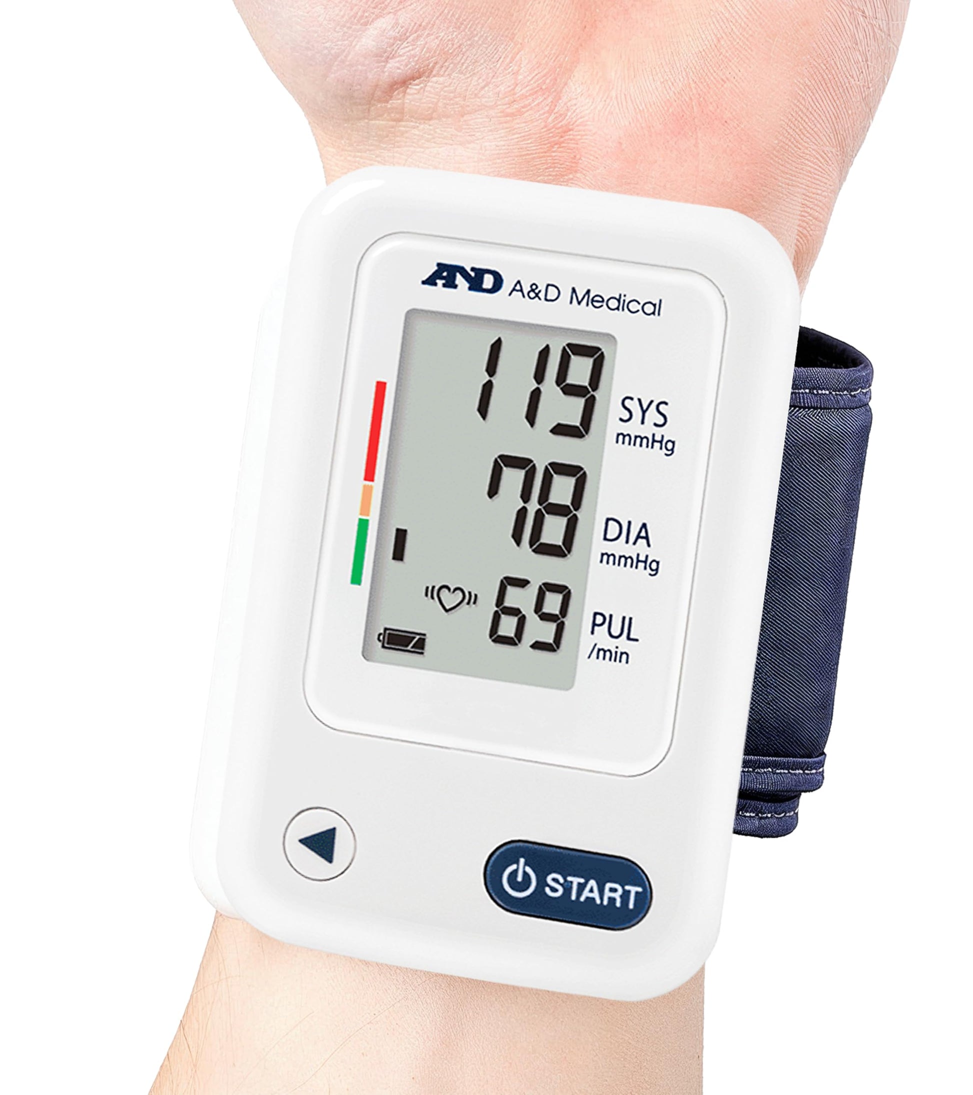 A&D Medical Wrist Blood Pressure Monitor for Home Use - UB-525CN, BP Adjustable Cuff (5.3-8.5"/13.5-21.5 cm) One Button Operation, 60 Reading Memory, FSA/HSA Eligible, 2 AAA Batteries - Available at All In One Marketplace Canada