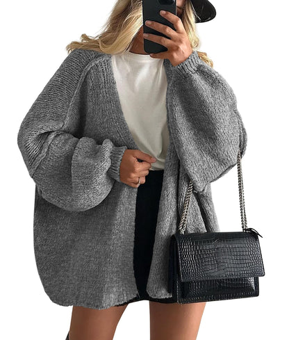 PRETTYGARDEN Womens Open Front Oversized Cardigan Sweaters Grey 🍁 All In One Marketplace Canada