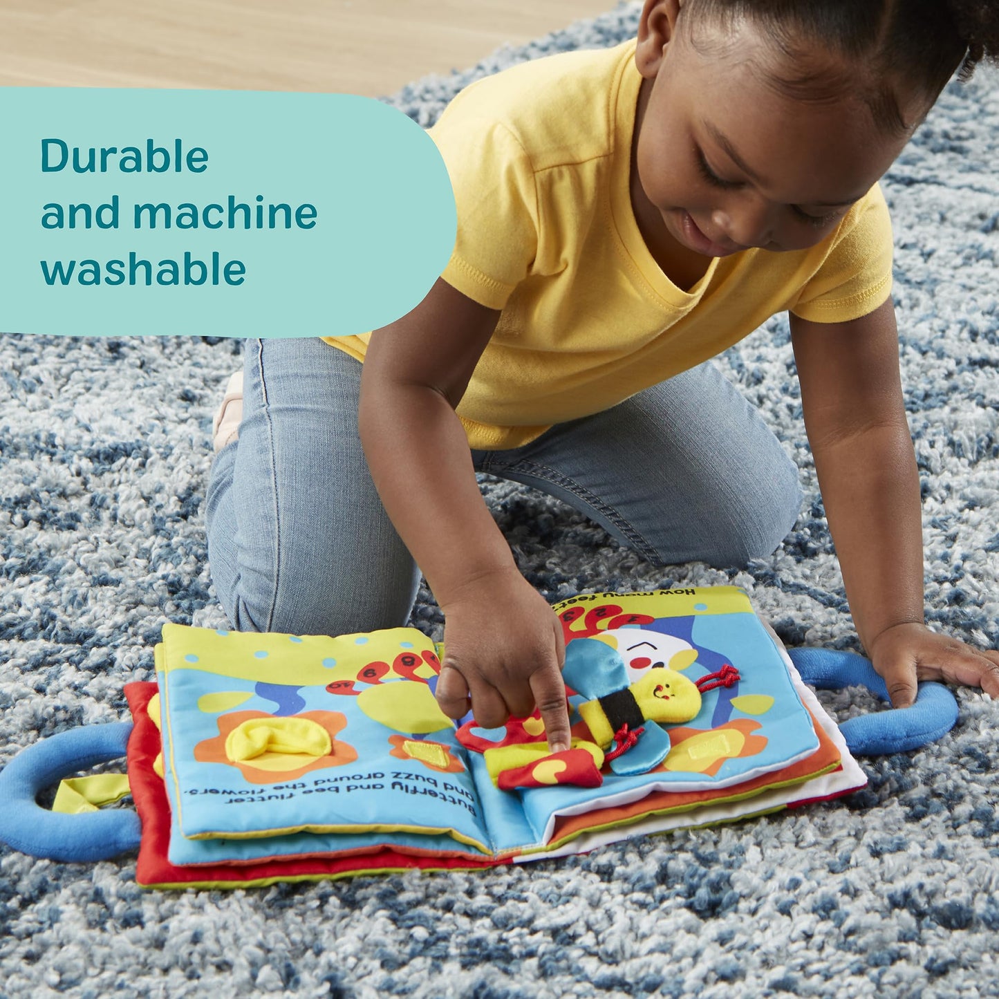 Melissa & Doug K’s Kids My First Activity Book, Soft Cloth Baby Book with Infant Toys—Puppets, Crinkles, Buttons, Buckles & Clock, Machine Washable Montessori Baby Toys for Kids 0–24 Months Melissa & Doug