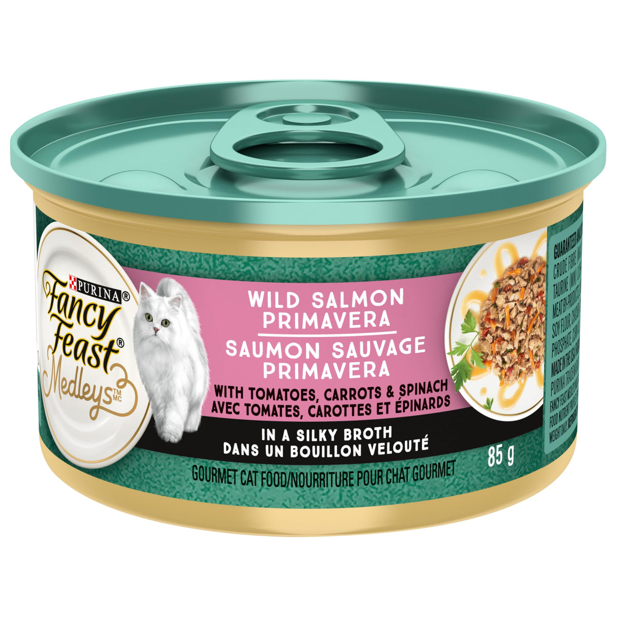 Fancy Feast Medleys Wet Cat Food, Wild Salmon Primavera - 85 g Can (24 Pack)