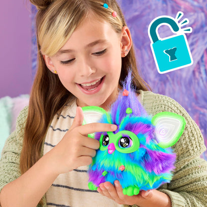 Furby Galaxy Edition, Glow in the Dark, 15 Fashion Accessories, Interactive Plush Toys for 6 Year Old Girls & Boys & Up, Voice Activated Animatronic (English Version)