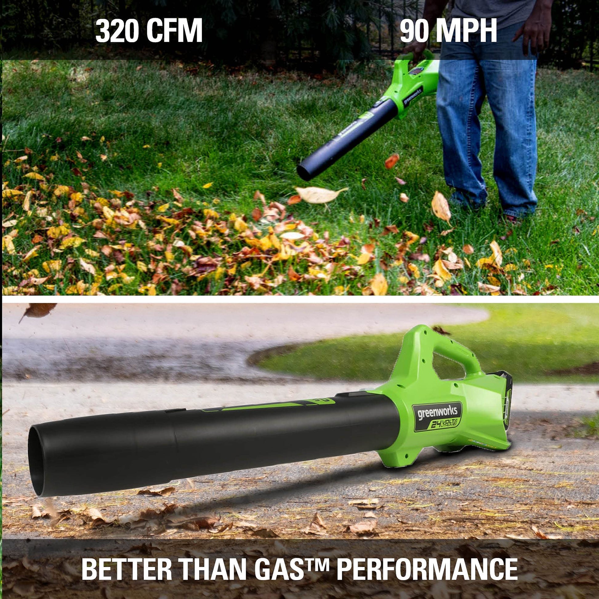 Greenworks 24V 12" Cordless String Trimmer and Blower Combo Kit, 2Ah USB Battery and Charger Included Greenworks