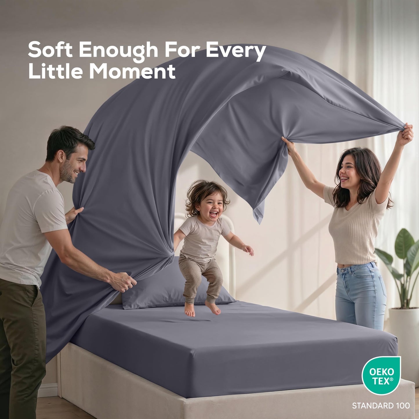 Utopia Bedding Twin/Single Bed Sheets - 3 Piece Twin Size Cooling Sheet Set - Hotel Luxury Soft Breathable Microfiber, Oeko-TEX, Deep Pocket Easy Fit & Care, Fade & Wrinkle Resistant, Grey