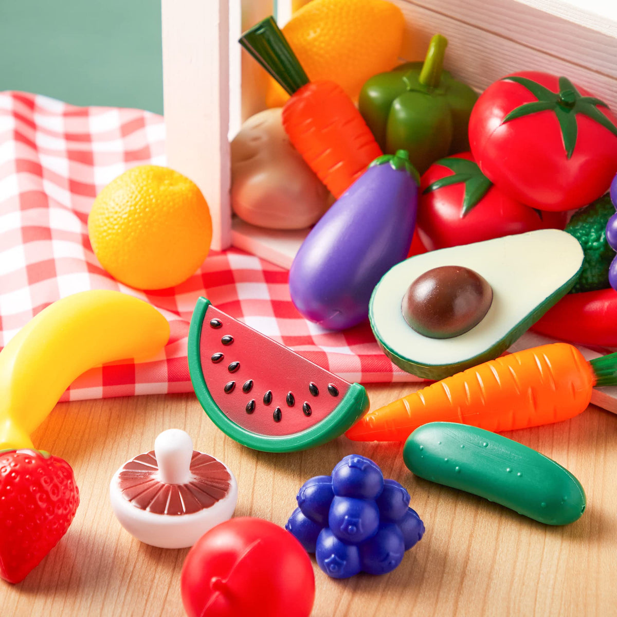 JOYIN 50 Pieces Kids Plastic Play Food Toys, Fake Food, Pretend Kitchen Playset, Toddler Imaginative Development Toys, Fun Educational Game Accessories, Christmas Bithday Gifts Party Supplies 🍁 All In One Marketplace Canada