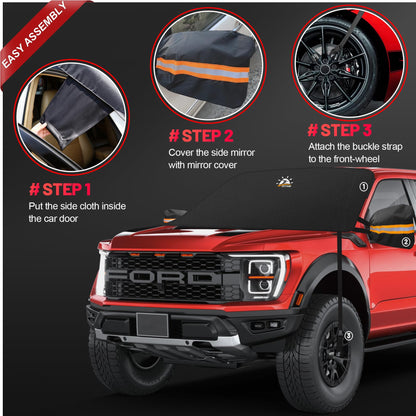 Zettum Truck Windshield Cover for Ice and Snow - 600D Large Windshield Snow Cover for Pickup Truck Heavy Duty, Winter Car Windshield Covers for Ford F150, Silverado, GMC Sierra, Ram, and More Trucks 🍁 All In One Marketplace Canada