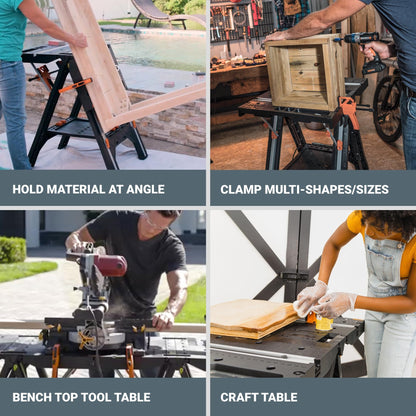 WORX WX051 Pegasus Folding Work Table with Quick Clamps - Available at All In One Marketplace Canada