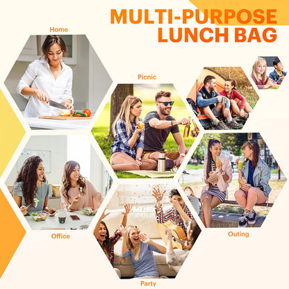 Lunch Bag for Women & Men Adult Insulated Lunch Box, Small Leakproof Cooler Food Lunch Containers Reusable High Capacity Lunch Tote Bags for Work, Travel, Outdoor - Available at All In One Marketplace Canada