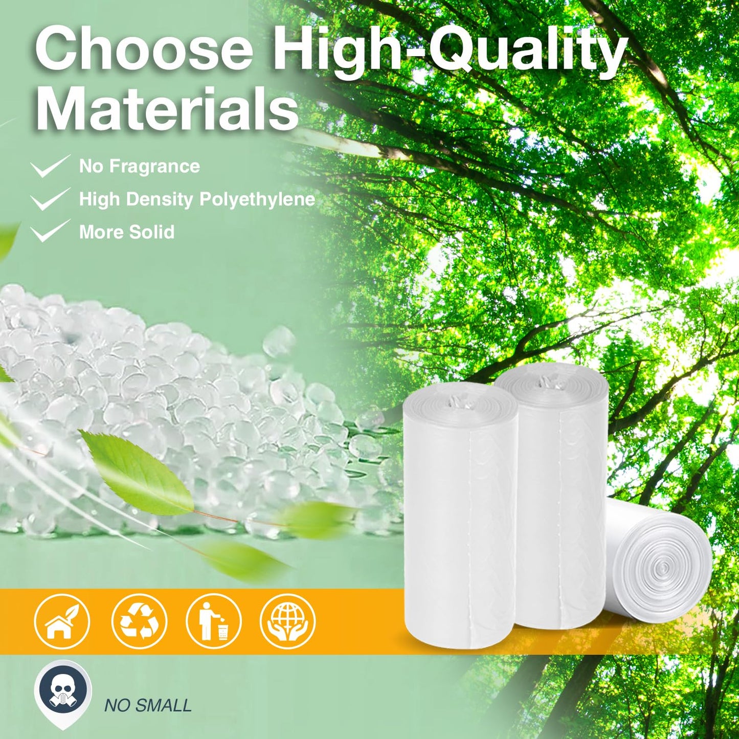 150 Count Garbage Bags 30 Litres/8 Gallon Kitchen Trash Bags Medium Unscented White Garbage Can Liners - Available at All In One Marketplace Canada