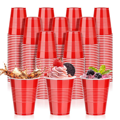 100 Pcs 9 Oz Red Plastic Cups, Disposable Party Cold Hot Drinking Bulk Cups 🍁 All In One Marketplace Canada