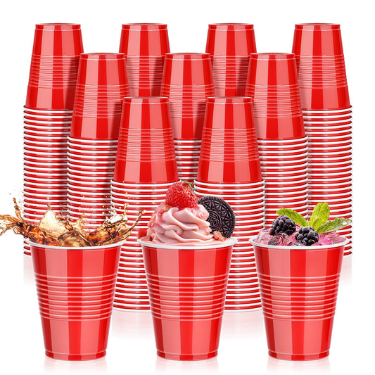 100 Pcs 9 Oz Red Plastic Cups, Disposable Party Cold Hot Drinking Bulk Cups 🍁 All In One Marketplace Canada