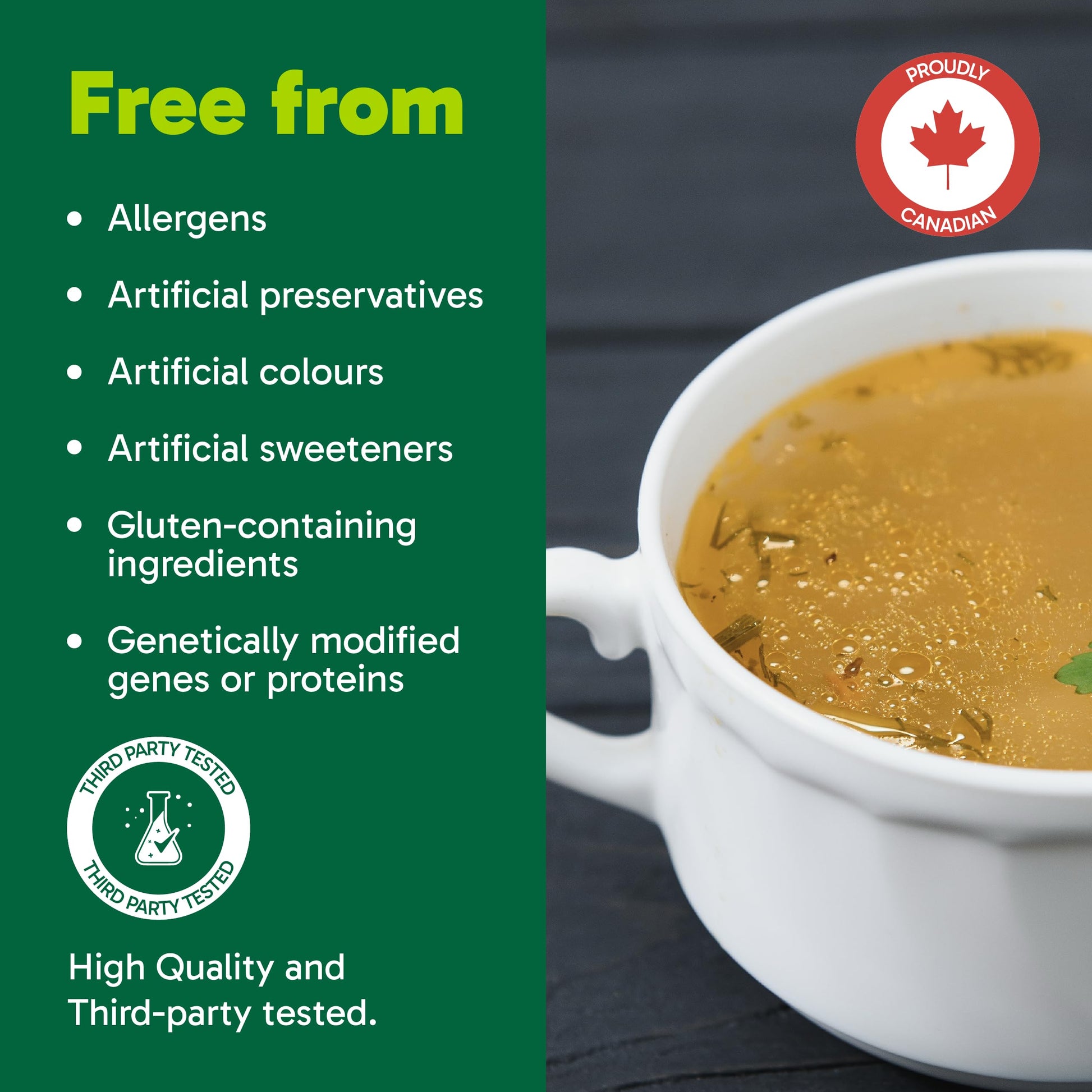 Organika Chicken Bone Broth Powder – 300g | 15g Protein, Low-Sodium, Keto-Friendly, Canadian-Made