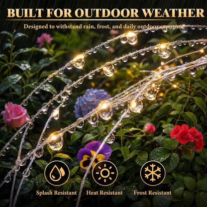 Solar Garden Lights Outdoor 4-Pack, 120 LED Starburst Lights, Warm White 🍁 All In One Marketplace Canada