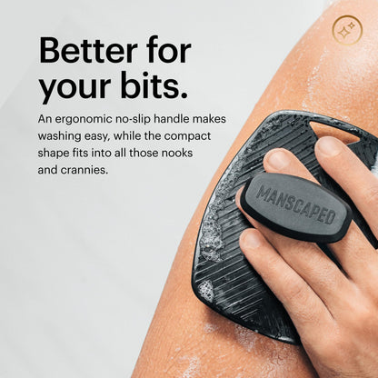 MANSCAPED® The Body Buffer Premium Silicone Scrubber for Nourishing, Cleaning & Exfoliating Your Skin - Lather Boosting Bristles with Ergonomic No-Slip Handle, Long-Lasting & Easy to Clean (1-Pack) - Available at All In One Marketplace Canada