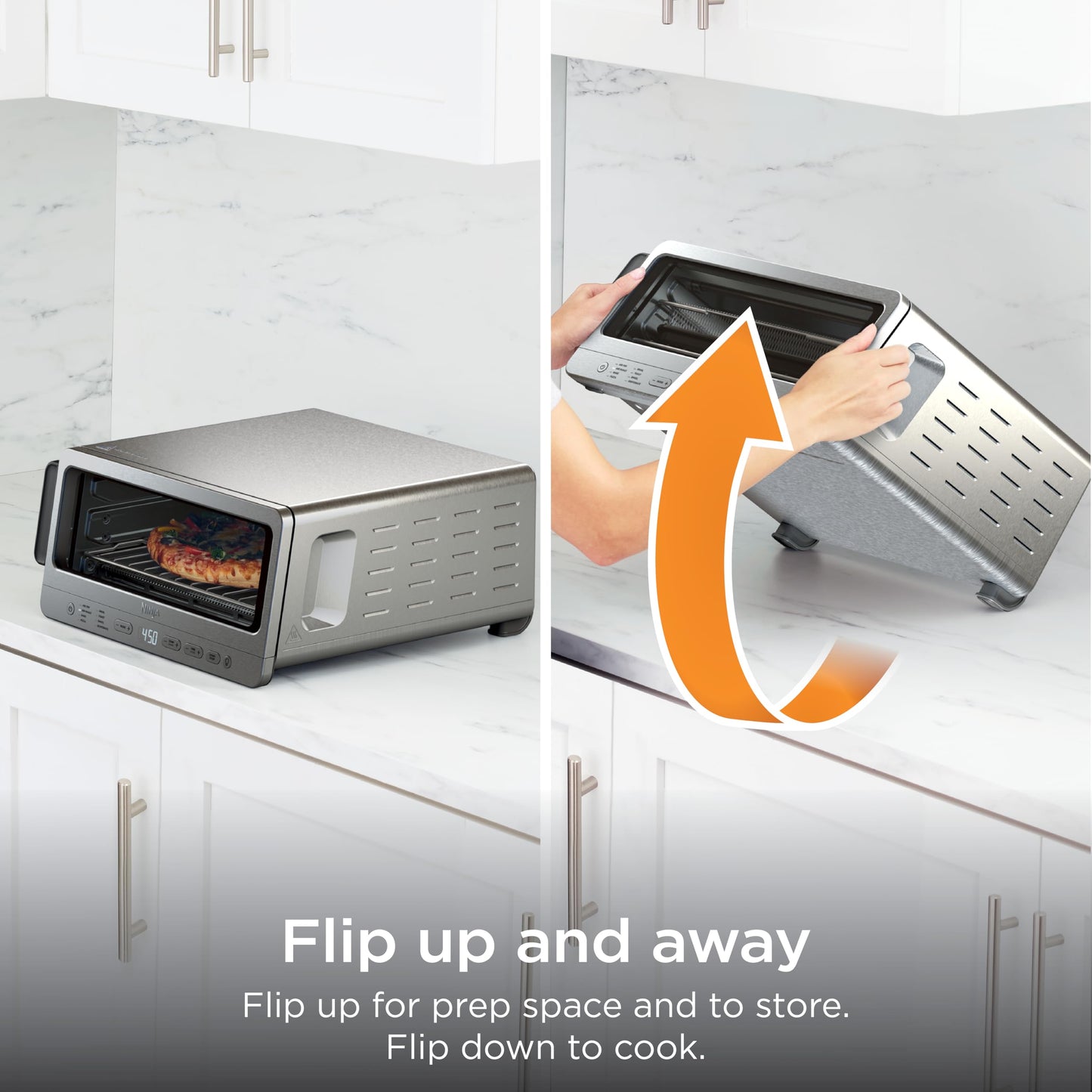 Ninja Flip Toaster Oven & Air Fryer, 8-in-1 Functionality, Flip Up & Away Capability for Storage Space SP151C (Canadian Edition)