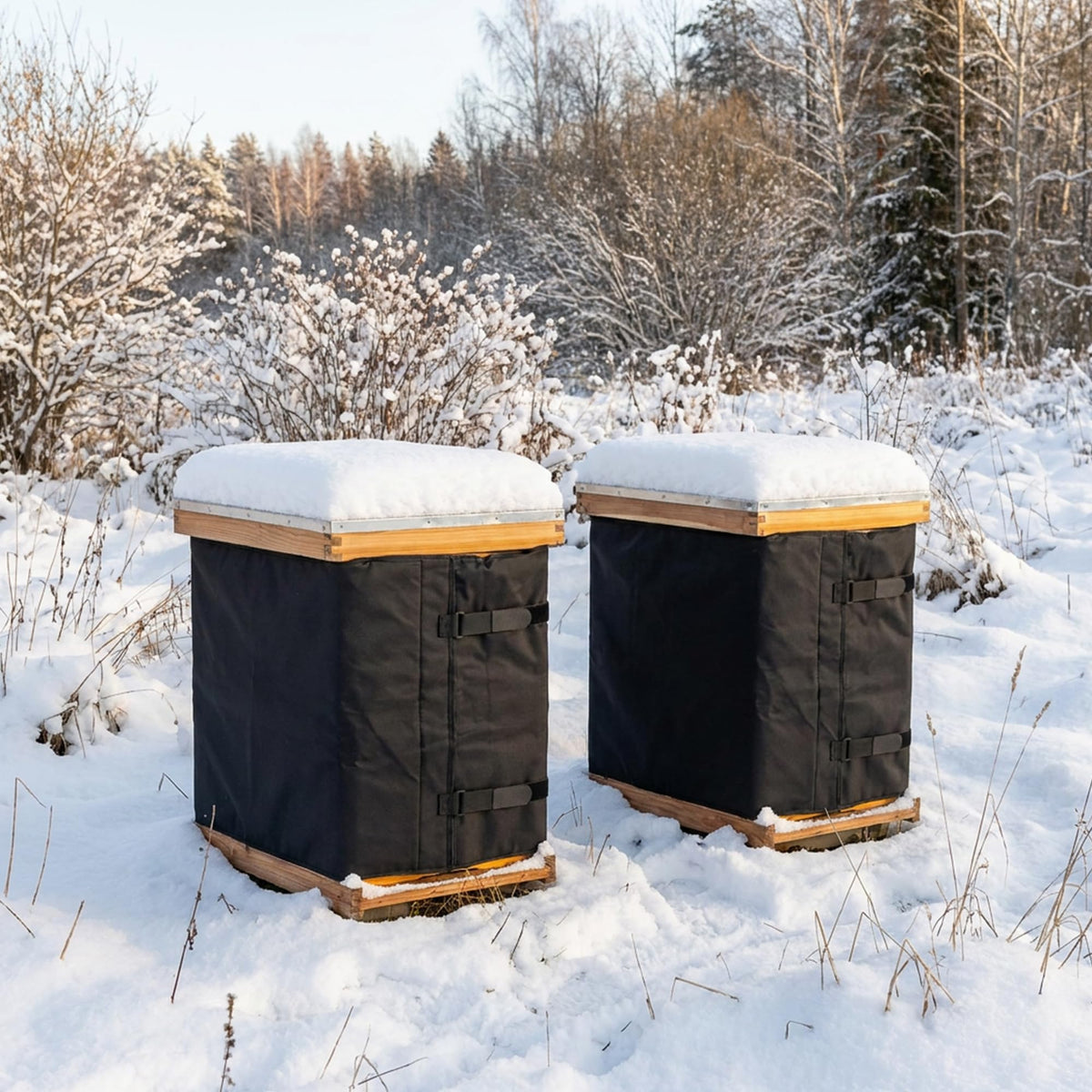 codree 10 Frame Winter Bee Hive Wrap- 1 Deep Box & 1 Medium Box 600D Oxford Beehive Winter Protection Cover- Cozy Windproof Warm Bee Hive Insulation Wrap for Most Bee Hive (85" x 17") 🍁 All In One Marketplace Canada