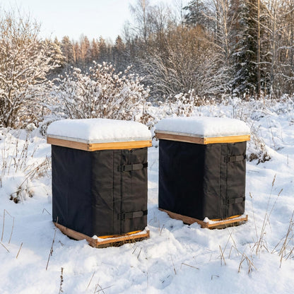 codree 10 Frame Winter Bee Hive Wrap- 1 Deep Box & 1 Medium Box 600D Oxford Beehive Winter Protection Cover- Cozy Windproof Warm Bee Hive Insulation Wrap for Most Bee Hive (85" x 17") 🍁 All In One Marketplace Canada