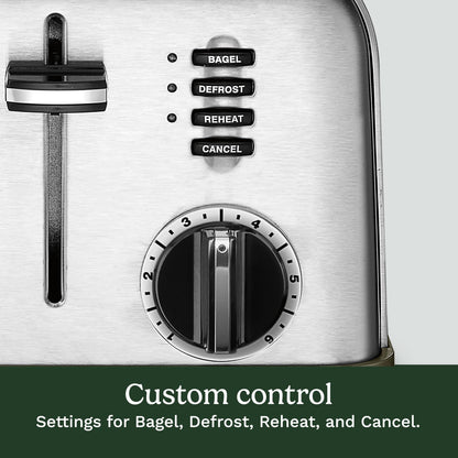 Cuisinart 4-Slice Toaster, 6-browning Levels, Brushed Silver (CPT-180C) - Available at All In One Marketplace Canada