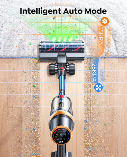 INTETURE Cordless Vacuum Cleaner, 650W 55KPA 70Mins (ECO) Vacuum Cleaners with LED Display, Self-Standing Cordless Vacuum, Anti-Tangle, Rechargeable Stick Vacuum for Home/Pet Hair/Carpet - Available at All In One Marketplace Canada