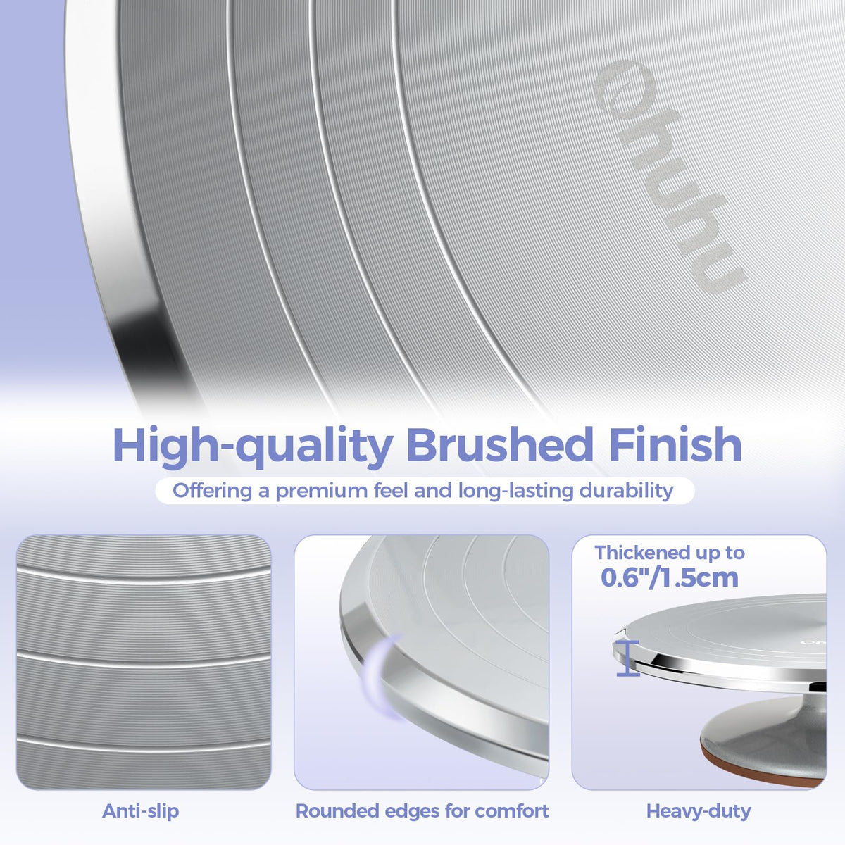 Ohuhu 12" Cake Turntable, Aluminum Rotating Stand with Spatulas & Combs 🍁 All In One Marketplace Canada