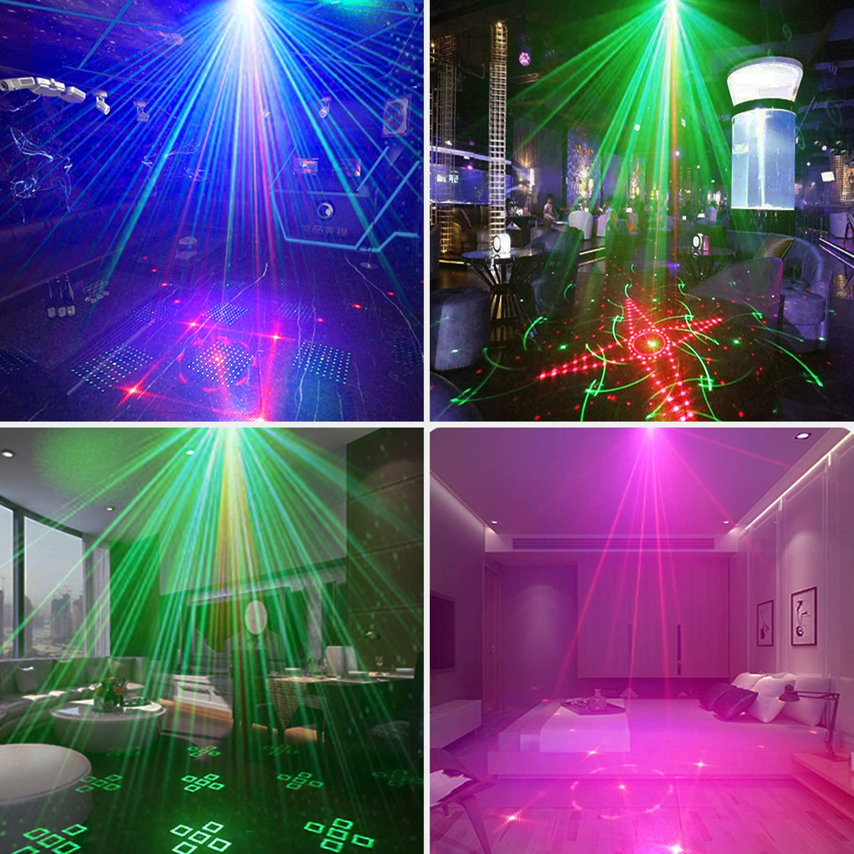 DJ Disco Light, Stage Party Lights, Rechargeable Laser Light Sound Activated RGB Led Flash Strobe Projector with Remote Control for Christmas Karaoke Pub KTV Bar Birthday Wedding 🍁 All In One Marketplace Canada