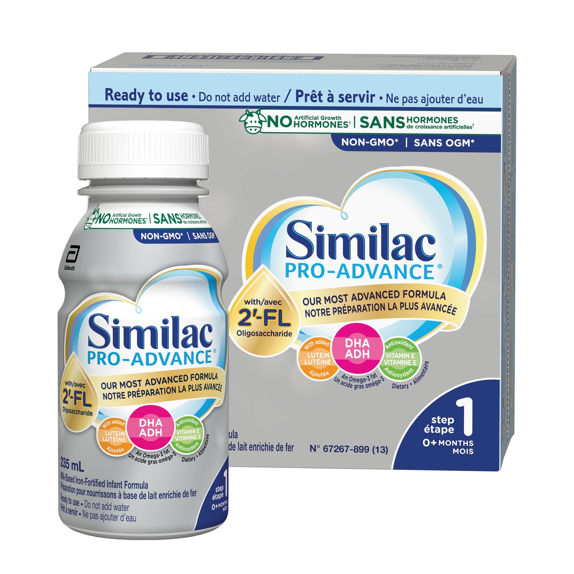 Similac Pro-Advance Step 1 Infant Formula, Closest to Breast Milk with 2'-FL, Ready to Feed, 0+ Months, 16 x 235 mL