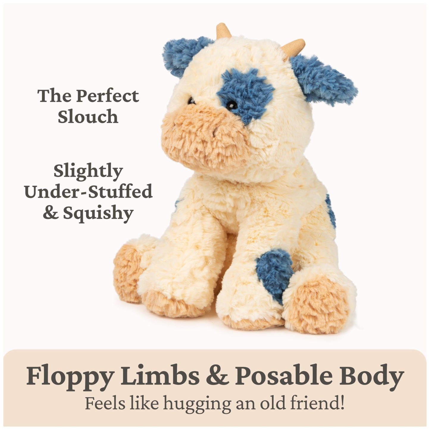 GUND Cozys Collection Cow, Stuffed Animal for Ages 0 and Up, Spring Decor Plush Toy, Cream/Blue, 10” 🍁 All In One Marketplace Canada
