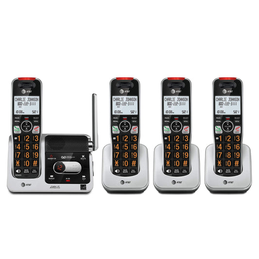 AT&T BL102-4S 4-Handset Cordless Phone with Answering System, 2" Display, Backlit Buttons & Visual Ringer, Black/Silver 🍁 All In One Marketplace Canada VTech
