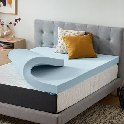 LUCID 4 Inch Gel Memory Foam Mattress Topper-Ventilated Design-Ultra Plush-Twin XL
