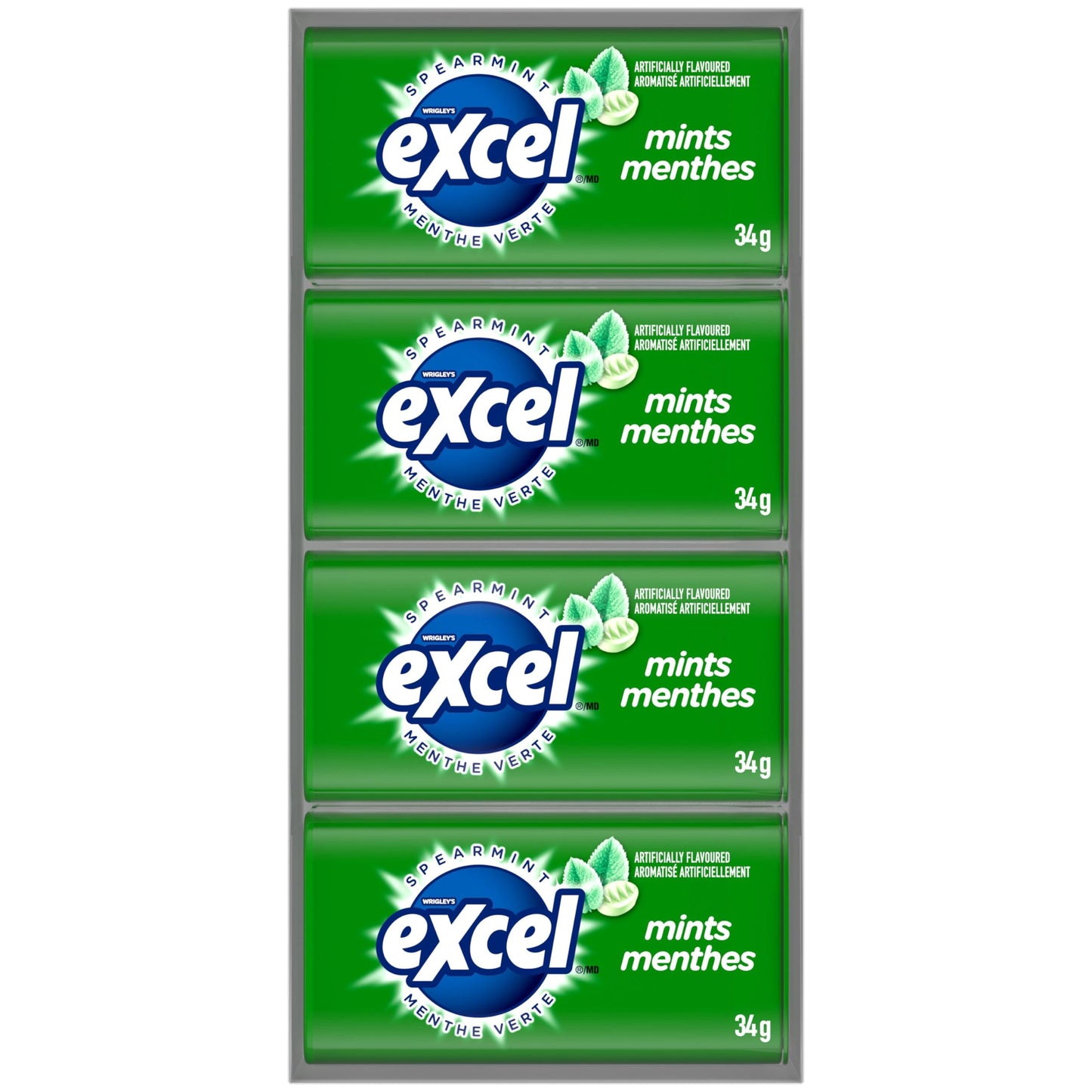Excel Spearmint Mints - Sugar Free Breath Fresheners, 34g Tin (Pack of 8)