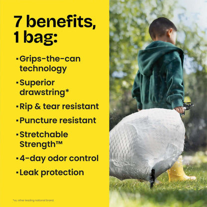 Glad Tall Kitchen Drawstring Trash Bags - OdorShield 13 Gallon Grey Trash Bag, Febreze Fresh Clean - 80 Count 🍁 All In One Marketplace Canada Glad