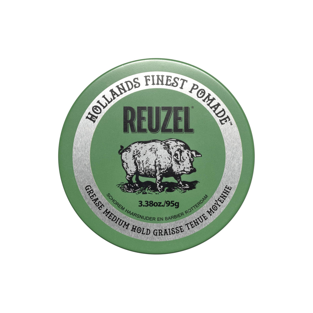 Reuzel Green Grease Pomade For Men Oil Based Medium Hold Natural Shine, Pliable Styling for Normal to Thick Hair, Barber Quality, With Tea Tree, Apple Peppermint Scent 95g 🍁 All In One Marketplace Canada