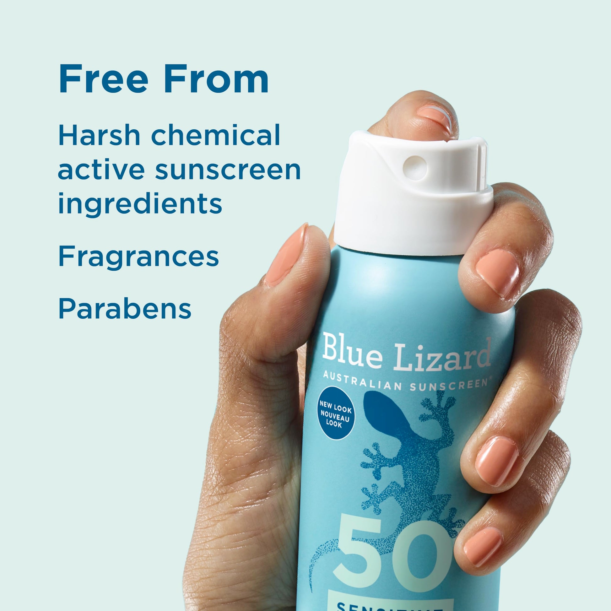 Blue Lizard Sensitive Mineral SPF 50 Spray, Broad-Spectrum UVA/UVB Protection, Water-Resistant, Zinc Oxide Formula, 142 g