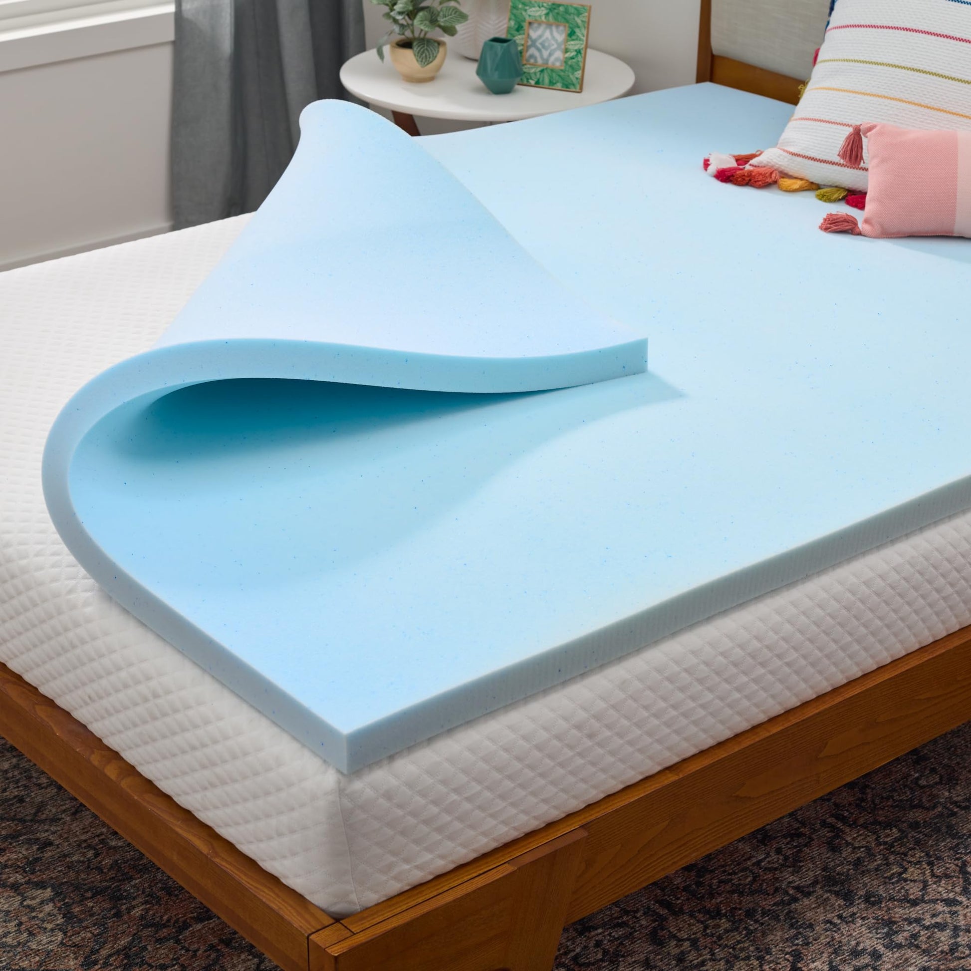 Linenspa 2 Inch Memory Foam Mattress Topper, Gel Infused Full Mattress Topper, CertiPUR-US Certified