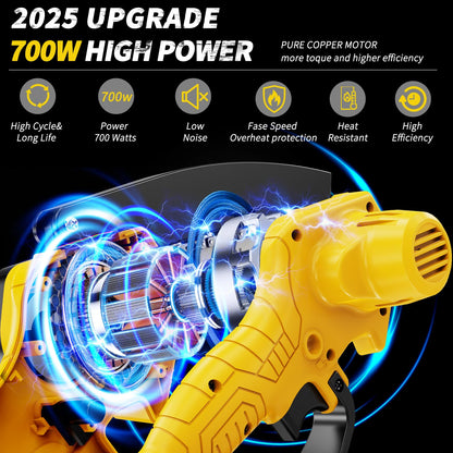 Mini Chainsaw - 6 Inch Battery Chainsaw with Power Display, 2 Batteries Included, Garden Tool for Tree Branch Trimming & Wood Cutting, Ideal Holiday Gifts for Men, Fathers & Gardening Enthusiasts 🍁 All In One Marketplace Canada