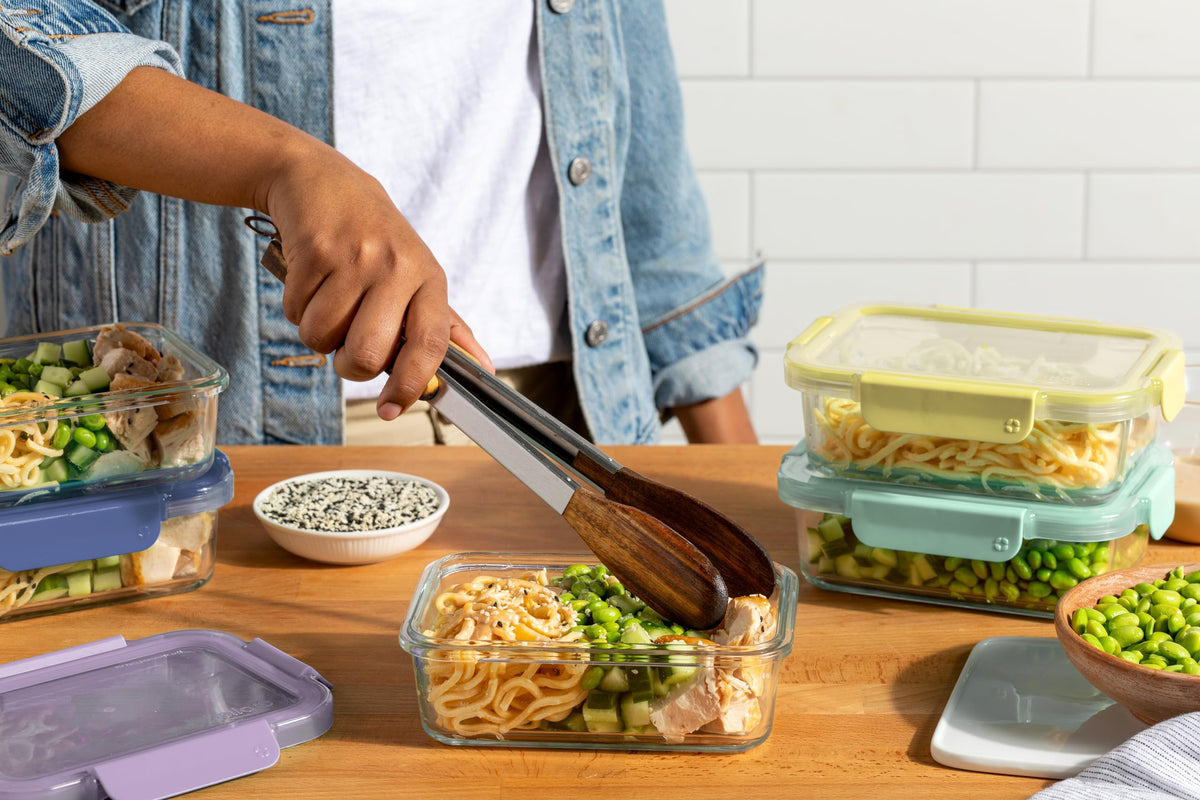 Ello 3.4 Cup 10Pc, 5 Pack Glass Meal Prep Sets Leak-Proof Glass Food Storage Containers with Airtight BPA-Free Plastic Lids, Dishwasher, Microwave, and Freezer Safe