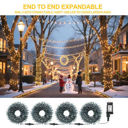 Tcamp 105FT 300LED Christmas Tree Lights End to End Plug, Memory Function 🍁 All In One Marketplace Canada