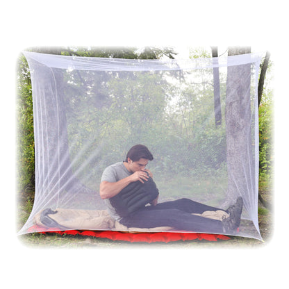 Coghlan's Rectangular Mosquito Net – Lightweight Mesh Canopy for Camping, Travel, and Outdoor Use – Includes Tie Loops, Carry Bag, Twine, Hooks, Anchors, Nails – White, 78" x 32" x 59" Coghlan's
