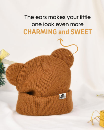 FURTALK Baby Beanie with Bear Ear Warm Knit Winter Hat for Infant Toddlers 🍁 All In One Marketplace Canada