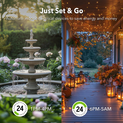 BN-LINK Outdoor 24-Hour Mechanical Timer Outlet, 2 Grounded Outlets 🍁 All In One Marketplace Canada