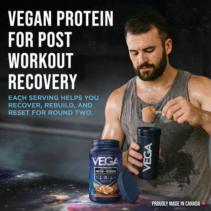 Vega Protein + Recovery, Peanut Butter – 30g Vegan Protein, Dairy & Gluten Free, Probiotics, NSF Certified, 814 g (19 Servings) 🍁 All In One Marketplace Canada