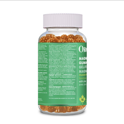 Organika Magnesium Gummies with Zinc & Calcium – Muscle Function, Bone & Heart Health Support, Stress & Energy Metabolism – Easy to Chew, Natural Orange Flavour - 90 gummies Organika