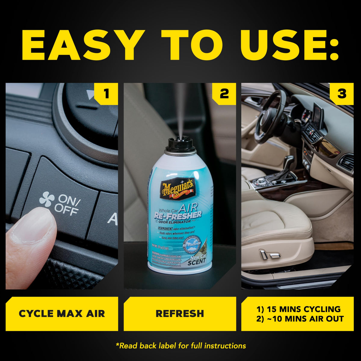 Meguiar’s Whole Car Air Refresher Odor Fighting Mist Summer Breeze, 2 Oz