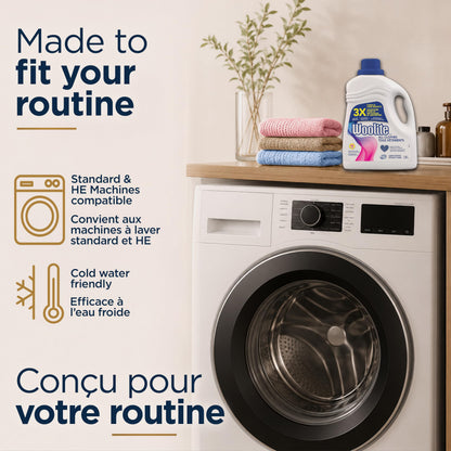 Woolite All Clothes Everyday Colour Safe Laundry Detergent; 2.96 L, 66 Loads; Helps Keep Clothes Looking Like New with Advanced Care & Fabric Guard Complex; Protects from Fading & Pilling Up 20 Washes - Available at All In One Marketplace Canada