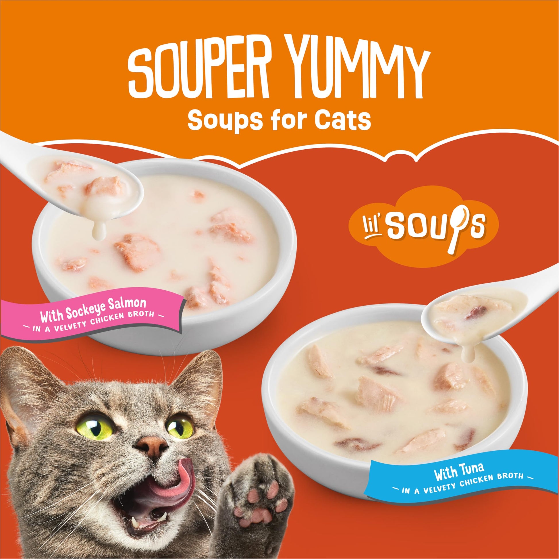 Friskies Lil' Soups Cat Treats, Fish-a-Licious 34g Cups (18 Pack x 2) Friskies