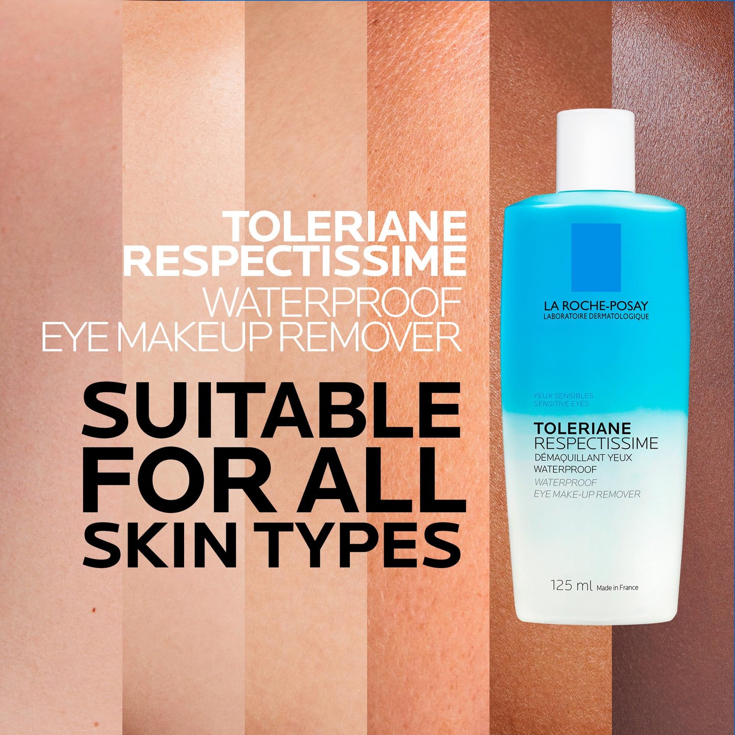 La Roche Posay Waterproof Eye Makeup Remover, Toleriane Respectissime Gentle Makeup Removing Cleanser, Bi-Phase Formula for Sensitive Eyes, Fragrance Free, Recommended by Dermatologists, 125ml La Roche-Posay