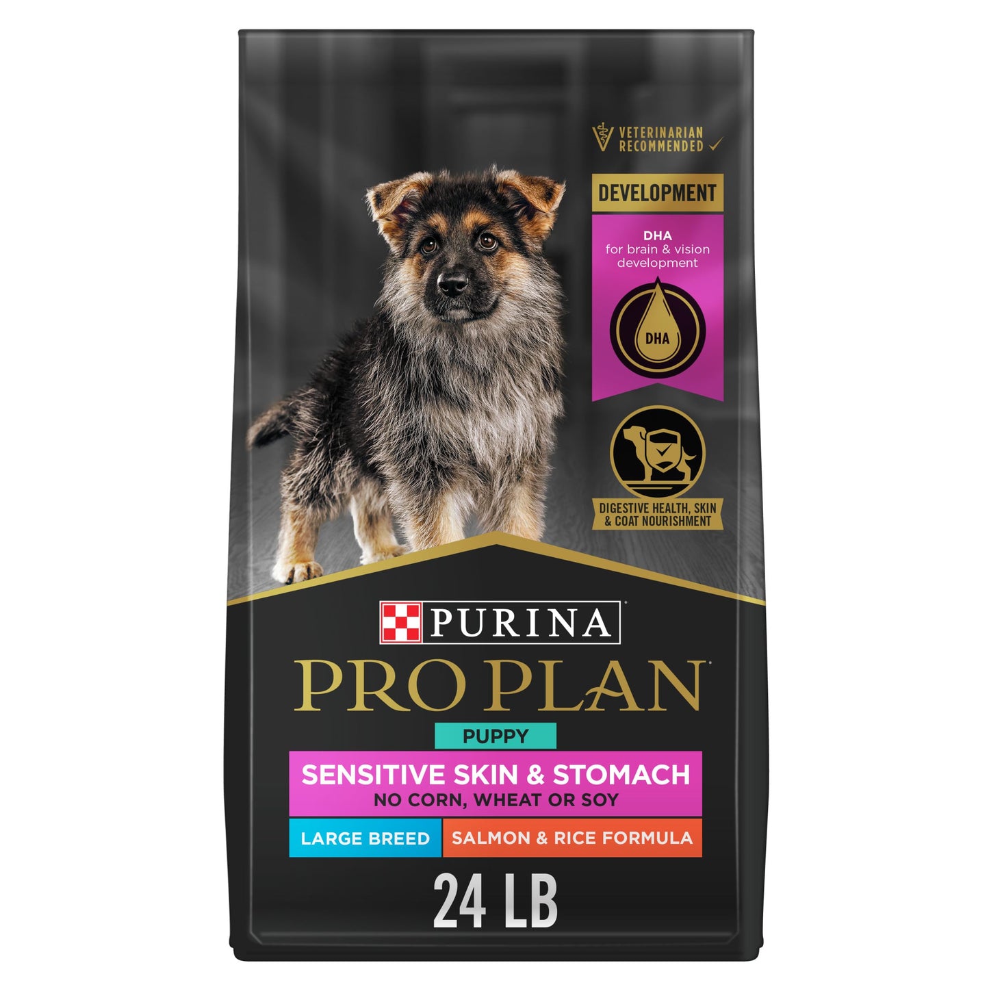 Purina Pro Plan Dry Puppy Food, Development Sensitive Skin & Stomach Large Breed Formula - 10.9 kg (1 Pack) - Available at All In One Marketplace Canada