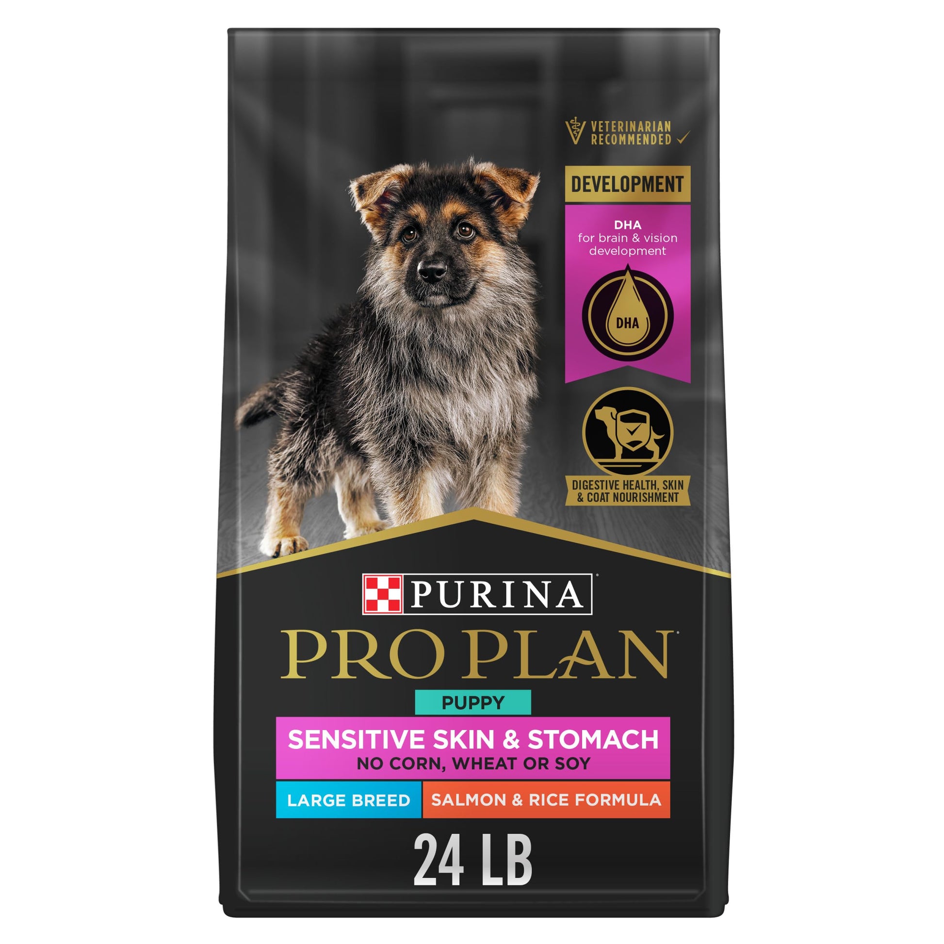 Purina Pro Plan Dry Puppy Food, Development Sensitive Skin & Stomach Large Breed Formula - 10.9 kg (1 Pack) - Available at All In One Marketplace Canada
