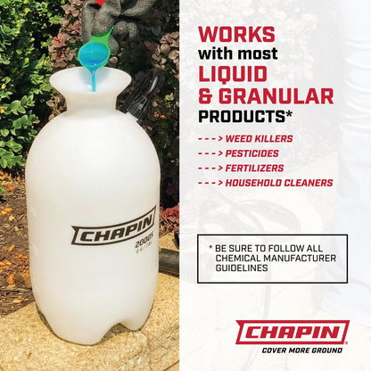 Chapin 22000 Pump Sprayer, 1G (4.5L), Lawn & Garden, Translucent Poly Tank, Funnel-Top, SureSpray, Anti-Clog Filter, Adjustable Cone Nozzle, 34" Hose, Fertilizer, Weed & Pest Applications, 2 Pack